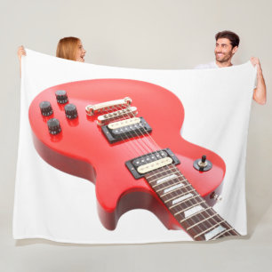 RED ICONIC ELECTRIC GUITAR FLEECEDECKE
