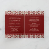 Red Ikat All in One Anand Karaj Sikh Wedding Einladung (Innenseite)