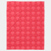 Red Ikat Style Herzmuster Fleecedecke (Vorderseite)