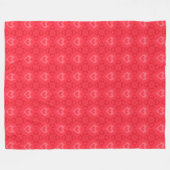 Red Ikat Style Herzmuster Fleecedecke (Vorderseite (Horizontal))