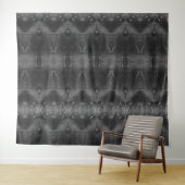 Red Ikat Tox Black & White Wandteppich (Beispiel (Horizontal))