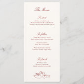 Red Illustrated Swans Whimsical Wedding Menu Menükarte (Vorderseite)