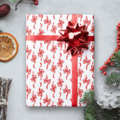 Red Illustriert Loopy Bows Weihnachtsmuster Geschenkpapier