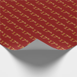 Red, Imitate Gold 17. (siebzehnte) Veranstaltung Geschenkpapier
