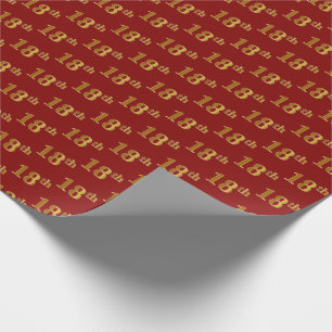 Red, Imitate Gold 18. (Achtzehnte) Veranstaltung Geschenkpapier