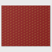 Red, Imitate Gold 1. (First) Event Wrapping Paper Geschenkpapier (Flach)