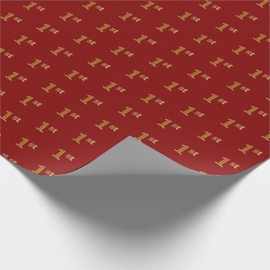 Red, Imitate Gold 1. (First) Event Wrapping Paper Geschenkpapier (Ecke)