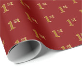 Red, Imitate Gold 1. (First) Event Wrapping Paper Geschenkpapier (Rolleneckpunkt)