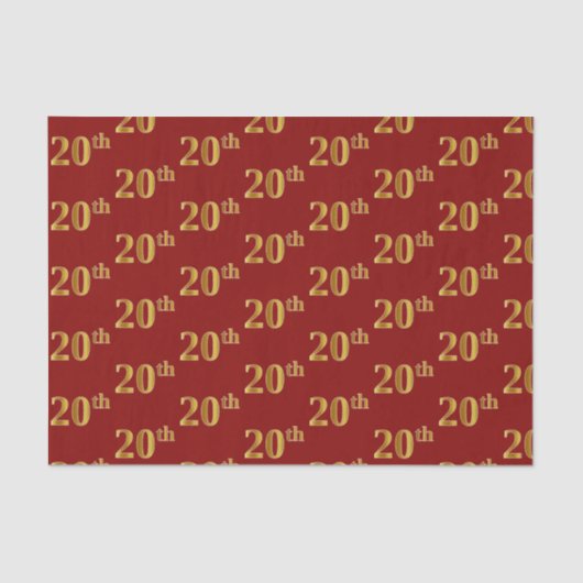 Red, Imitate Gold 20. (20.) Event Tissue Paper Seidenpapier (Vorderseite)