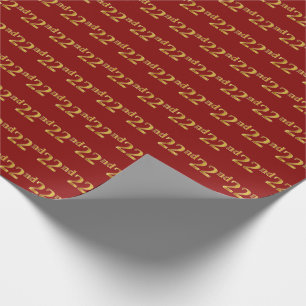 Red, Imitate Gold 22. (22.) Event Geschenkpapier