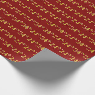 Red, Imitate Gold 24. (24.) Event Geschenkpapier