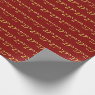 Red, Imitate Gold 27. (Siebenundzwanzigste) Verans Geschenkpapier