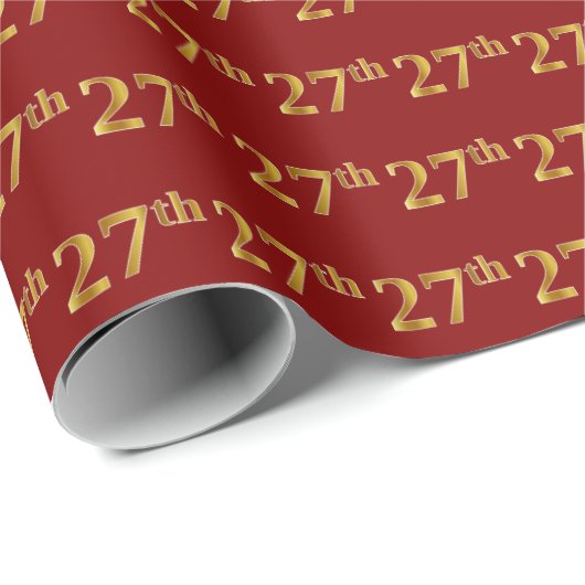 Red, Imitate Gold 27. (Siebenundzwanzigste) Verans Geschenkpapier (Rolleneckpunkt)