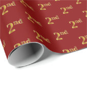 Red, Imitate Gold 2. (Zweiter) Event Wrapping Pape Geschenkpapier (Rolleneckpunkt)