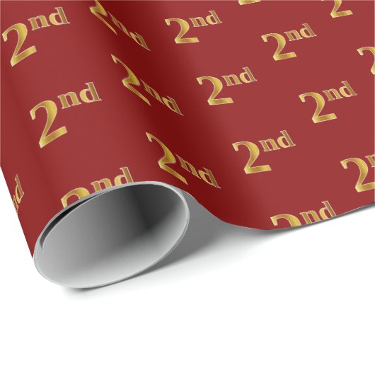 Red, Imitate Gold 2. (Zweiter) Event Wrapping Pape Geschenkpapier (Rolleneckpunkt)