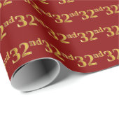 Red, Imitate Gold 32. (32.) Event Geschenkpapier (Rolleneckpunkt)