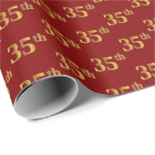 Red, Imitate Gold 35. (35.) Event Geschenkpapier (Rolleneckpunkt)