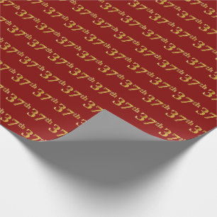 Red, Imitate Gold 37. (siebenunddreißig) Veranstal Geschenkpapier