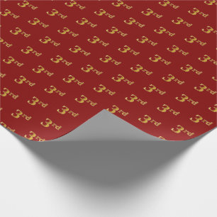 Red, Imitate Gold 3. (Dritter) Event Wrapping Pape Geschenkpapier