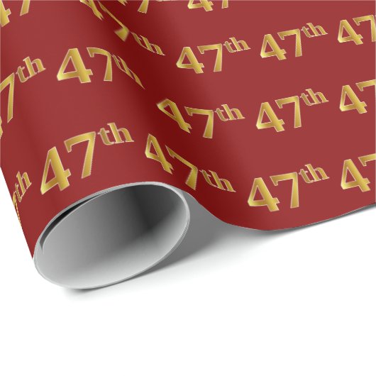 Red, Imitate Gold 47. (siebenundvierzigste) Verans Geschenkpapier (Rolleneckpunkt)
