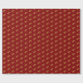 Red, Imitate Gold 4. (4.) Event Wrapping Paper Geschenkpapier (Flach)