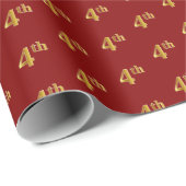 Red, Imitate Gold 4. (4.) Event Wrapping Paper Geschenkpapier (Rolleneckpunkt)