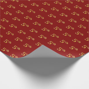 Red, Imitate Gold 5. (Fünfte) Veranstaltung Geschenkpapier