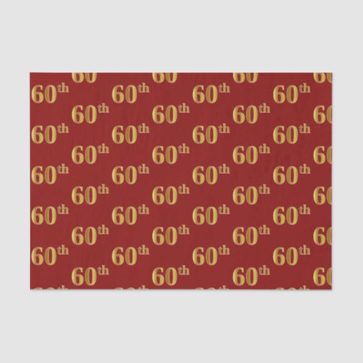 Red, Imitate Gold 60. (60.) Event Tissue Paper Seidenpapier (Vorderseite)