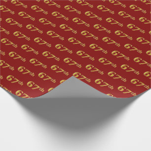 Red, Imitate Gold 67. (siebenundsechzigste) Verans Geschenkpapier