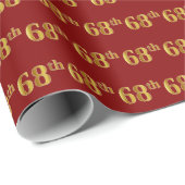Red, Imitate Gold 68. (Achtundsechzigste) Veransta Geschenkpapier (Rolleneckpunkt)