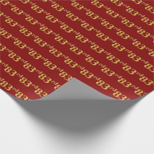Red, Imitate Gold 83. (83.) Event Geschenkpapier (Ecke)