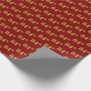 Red, Imitate Gold 84. (Achtzigste) Event Geschenkpapier