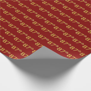 Red, Imitate Gold 87. (siebenundachtzig) Veranstal Geschenkpapier