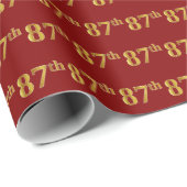 Red, Imitate Gold 87. (siebenundachtzig) Veranstal Geschenkpapier (Rolleneckpunkt)