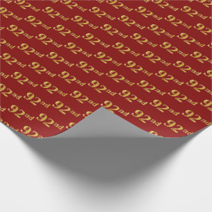Red, Imitate Gold 92. (Neunzigste) Veranstaltung Geschenkpapier