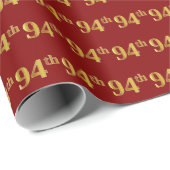 Red, Imitate Gold 94. (Vierundneunzig) Event Geschenkpapier (Rolleneckpunkt)