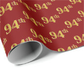Red, Imitate Gold 94. (Vierundneunzig) Event Geschenkpapier (Rolleneckpunkt)