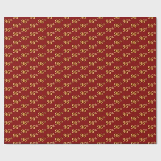 Red, Imitate Gold 96. (Sechsundneunzig) Event Geschenkpapier (Flach)