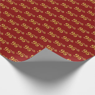 Red, Imitate Gold 96. (Sechsundneunzig) Event Geschenkpapier