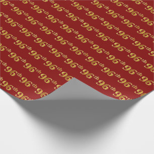 Red, Imitate Gold 96. (Sechsundneunzig) Event Geschenkpapier