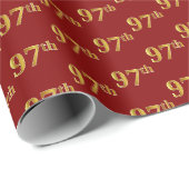 Red, Imitate Gold 97. (siebenundneunzig) Event Geschenkpapier (Rolleneckpunkt)