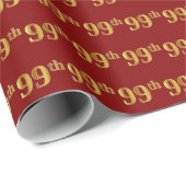 Red, Imitate Gold 99. (Neunundneunzigste) Veransta Geschenkpapier (Rolleneckpunkt)