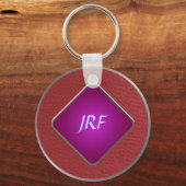 Red Imitate Texturleder Schlüsselanhänger (Vorderseite)