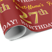 Red, Imitation Gold Look "27. GEBURTSTAG" Geschenkpapier (Rolleneckpunkt)