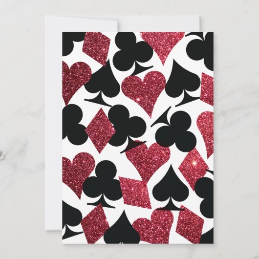 Red Imitats Glitzer Las Vegas Hochzeitseinladung Einladung (Rückseite)