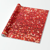 Red Imitats Glitzer Sparkle Bling Shiny Metallic Geschenkpapier (Ungerollt)