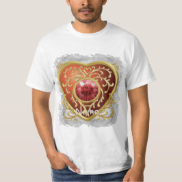 Red Imitats Jewel Fairy Heart T - Shirt