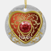 Red Imitats Jewel Heart Märchen Keramik Ornament (Vorne)