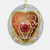 Red Imitats Jewel Heart Märchen Keramik Ornament (Links)