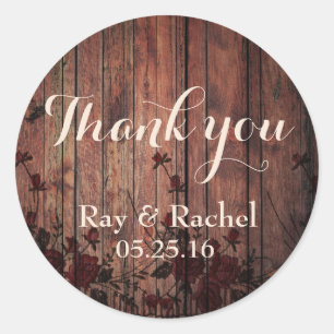 Red Imitats Lace Floral Vielen Dank Runder Aufkleber